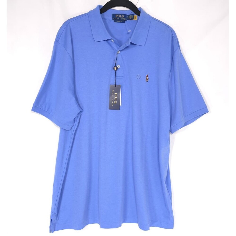 POLO RALPH LAUREN Mens New T-Shirt Polo LARGE Classic Fit‎ Embroidered Logo Blue